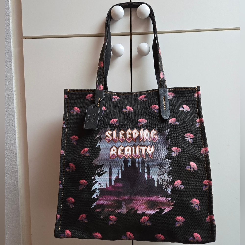 Coach x Disney Sleeping Beauty Canvas Tote 13.5"X14.25"X5" w/9.5" Drop